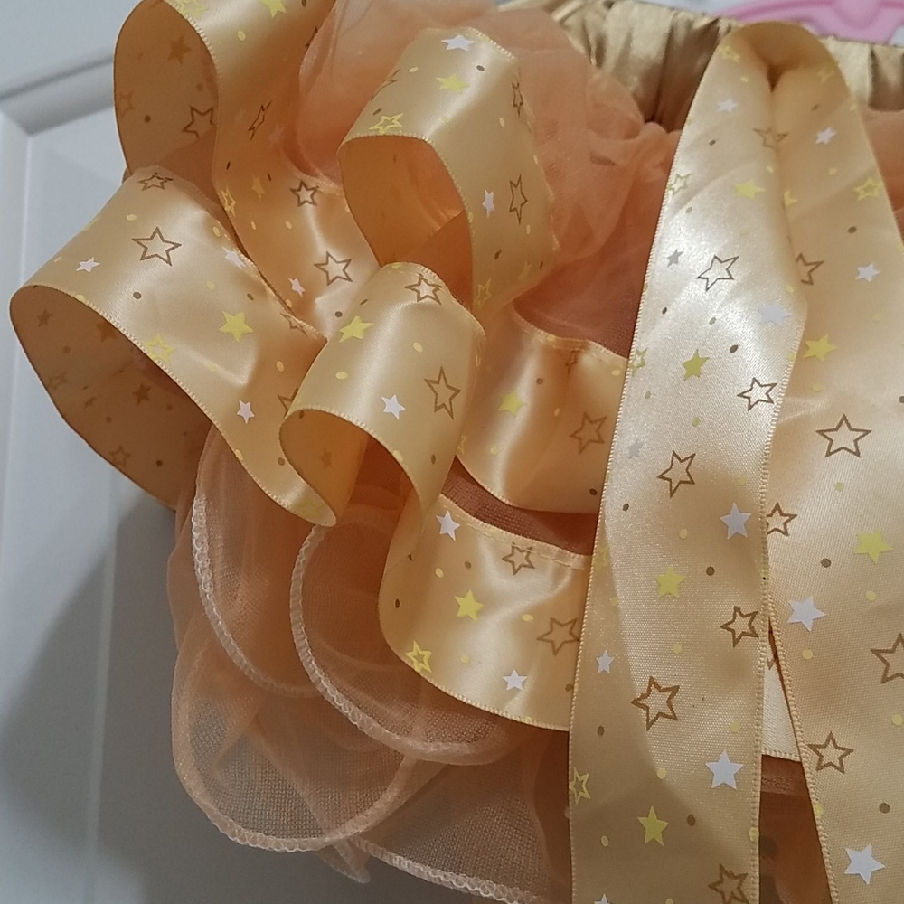 Golden Mesh & Ribbon Tutu. NEW - Picture 3 of 7